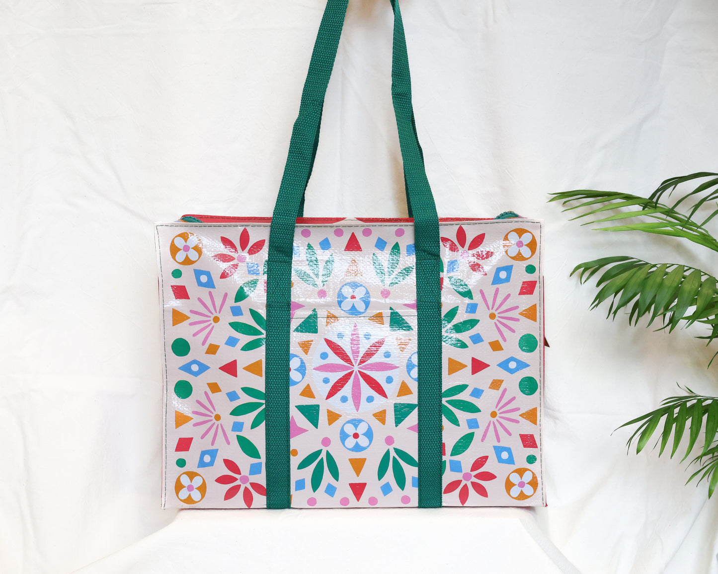 Folk Flower Shoulder Tote