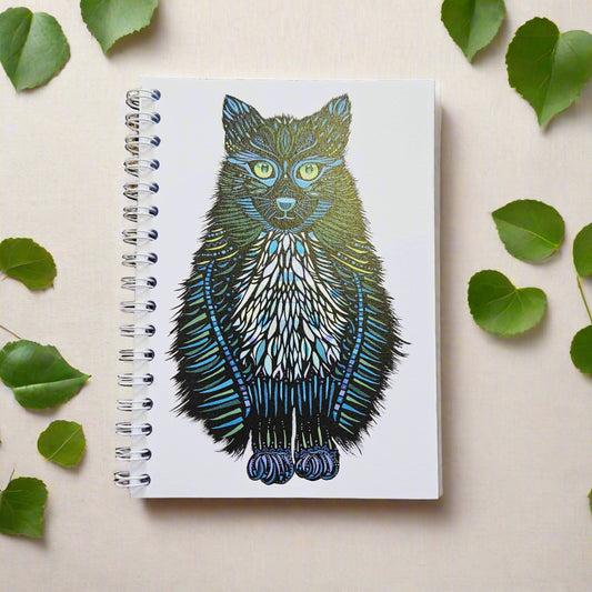 Original Art Black Cat A6 Notebook