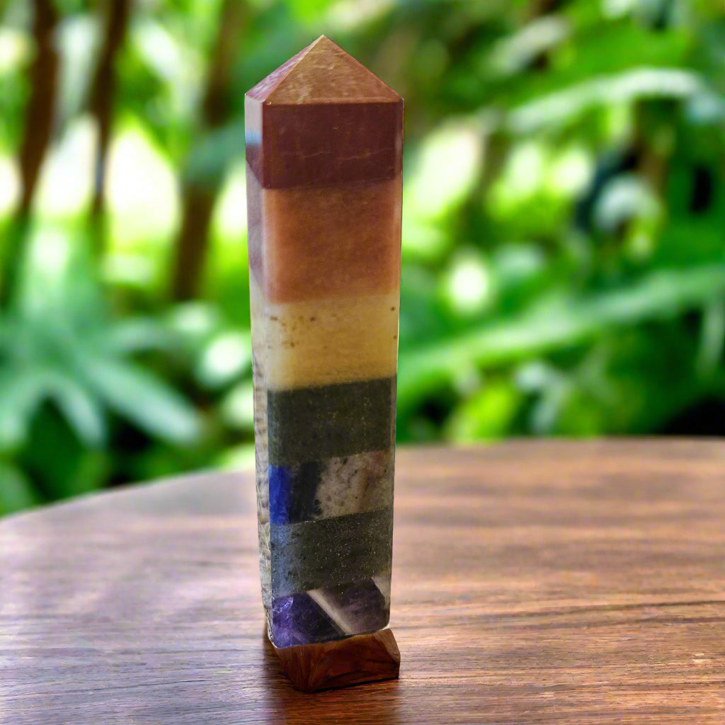 Seven Gemstone Chakra Obelisk