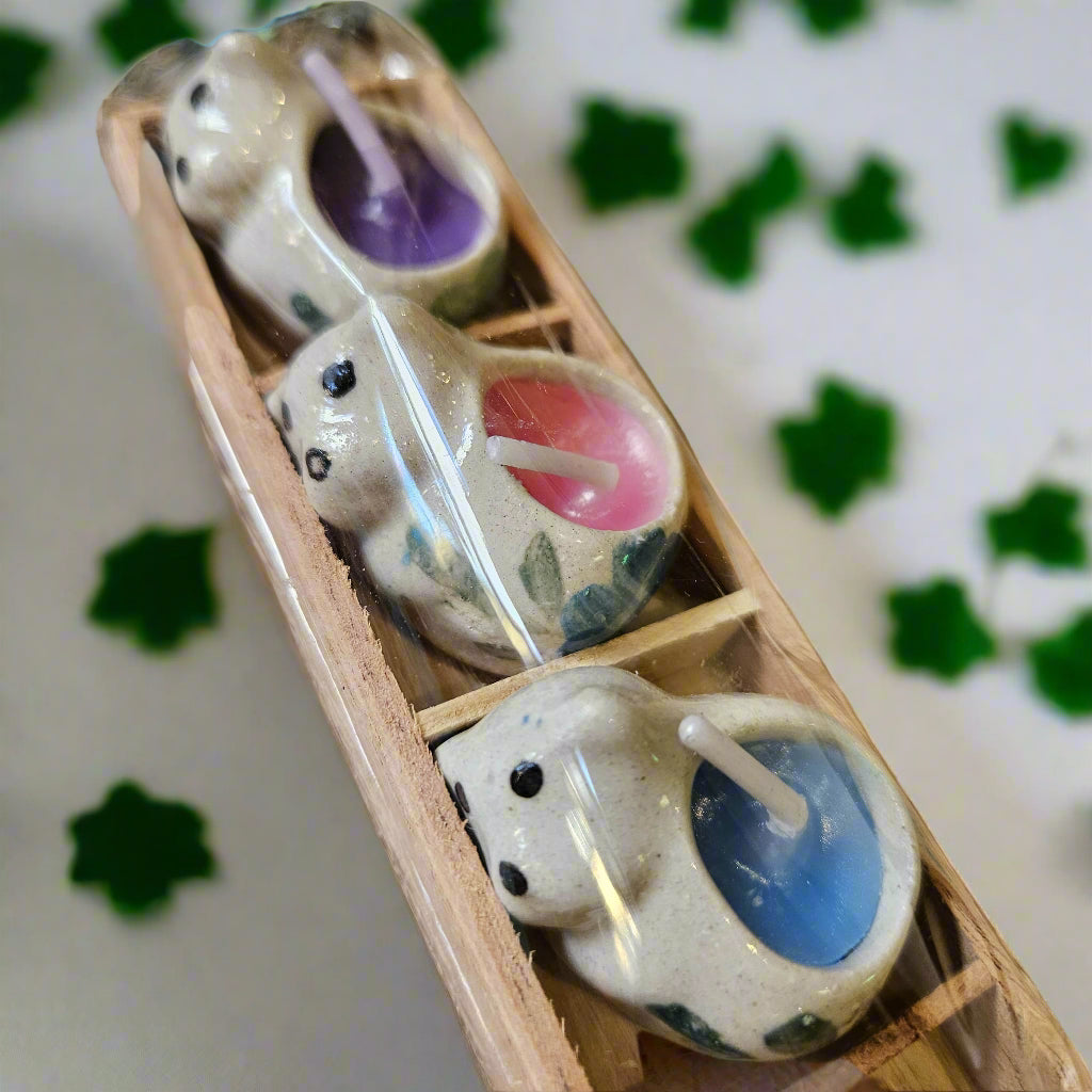 Mini Bear Ceramic Candle Set