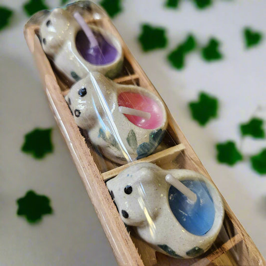 Mini Bear Ceramic Candle Set