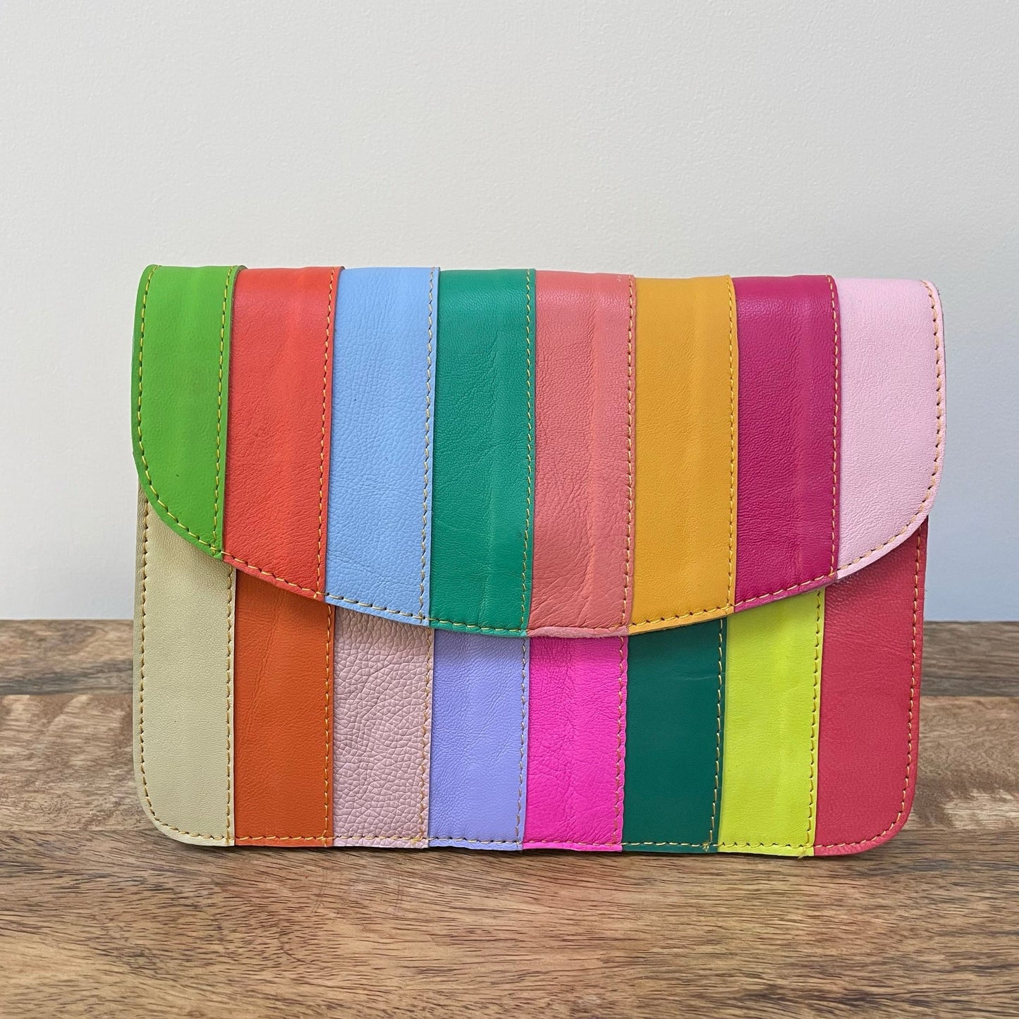 Lucy Green Lemon Leather Crossbody Bag