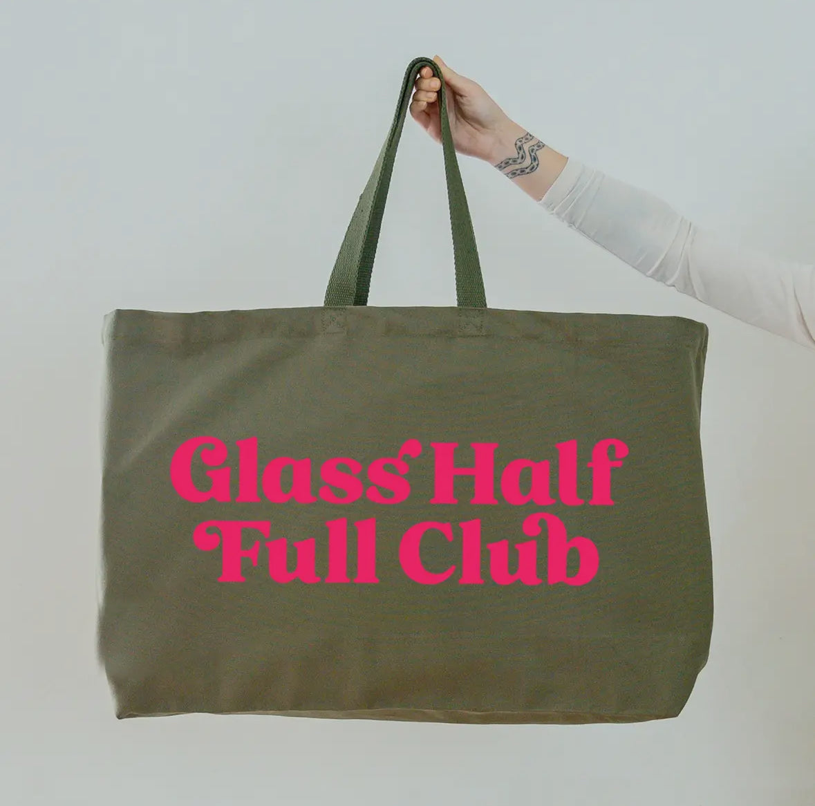 Glass Half Full Club Oversized Tote