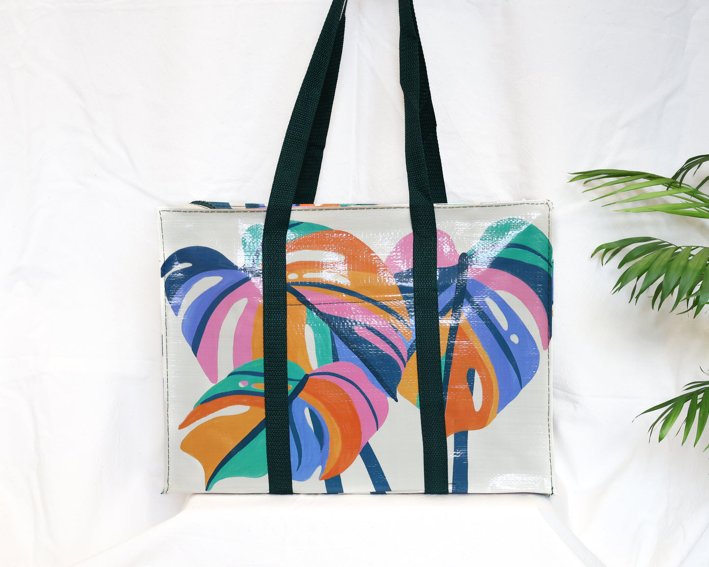 Monstera Leaf Shoulder Tote