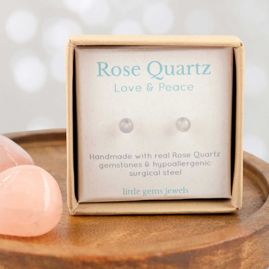 4mm Rose Quartz Ball Studs