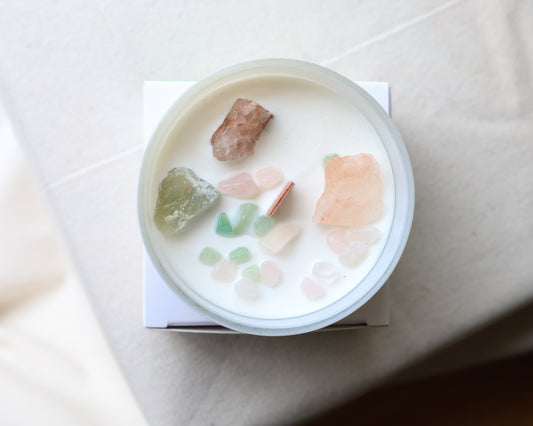 Heart Chakra Crystal Candle