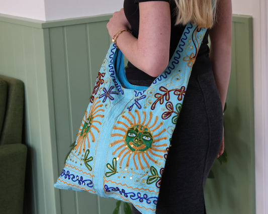 Hippy Sun Blue Sling Bag