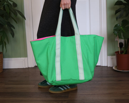 Bright Green & Neon Turquoise Tote Bag