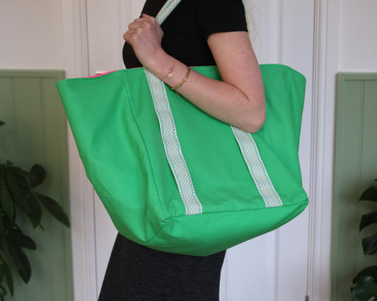 Bright Green & Neon Turquoise Tote Bag