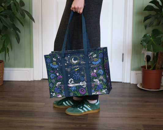 Starry Garden Shoulder Tote