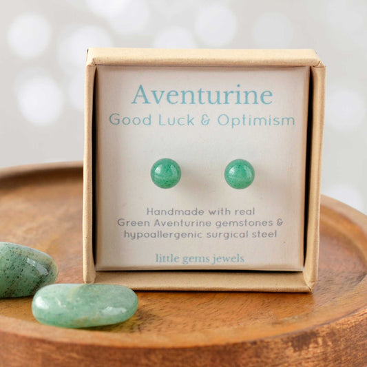 6mm Green Aventurine Ball Studs