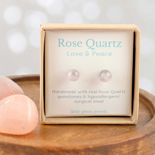 6mm Rose Quartz Ball Studs