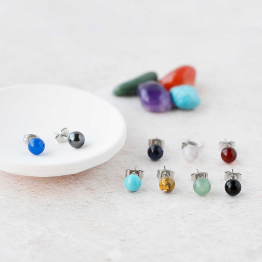 6mm Single Gemstone Stud Earring