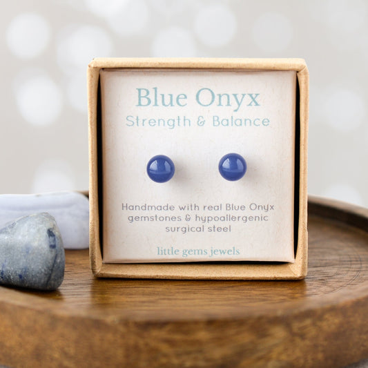 6mm Blue Onyx Ball Studs