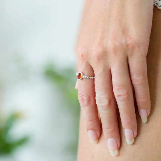 Amber Bubble Stacking Ring