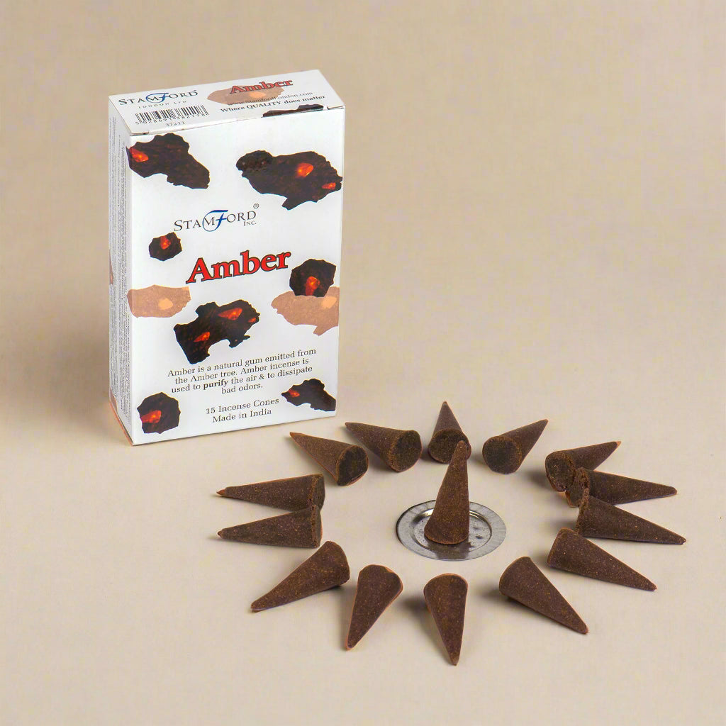 Amber Incense Cones - 15 Pack