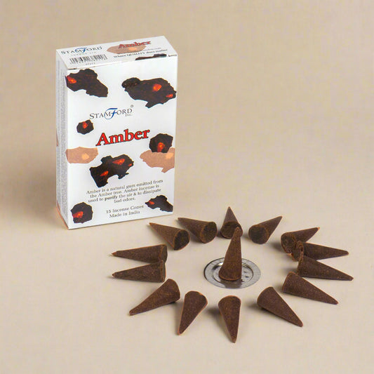 Amber Incense Cones - 15 Pack
