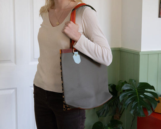 Layla Orange Leopard Tote