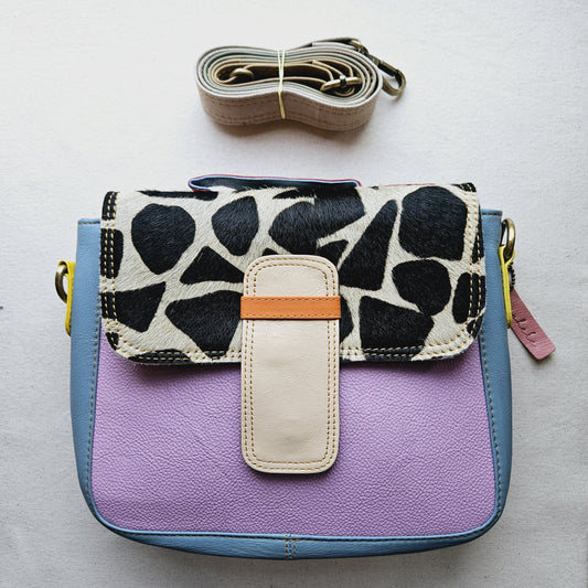 Betty Lilac Giraffe Crossbody Bag