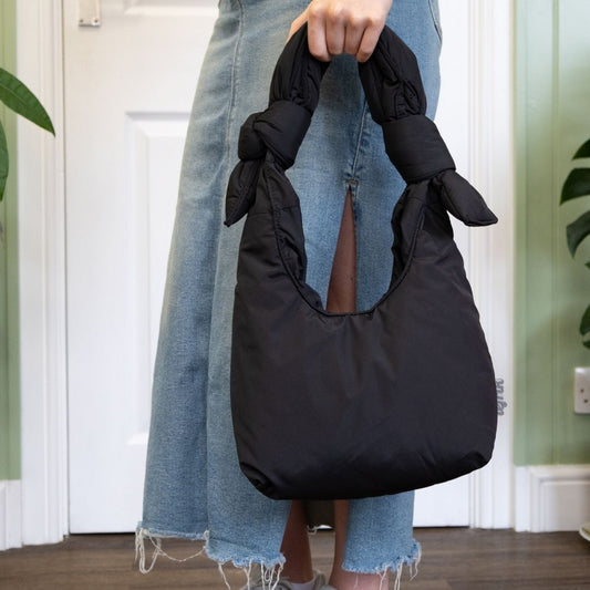 Puffy Black Shoulder Bag