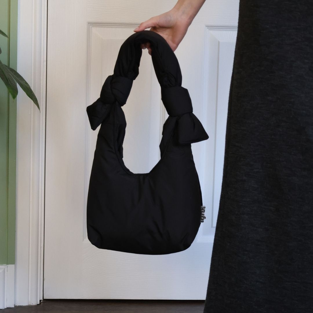 Puffy Black Shoulder Bag