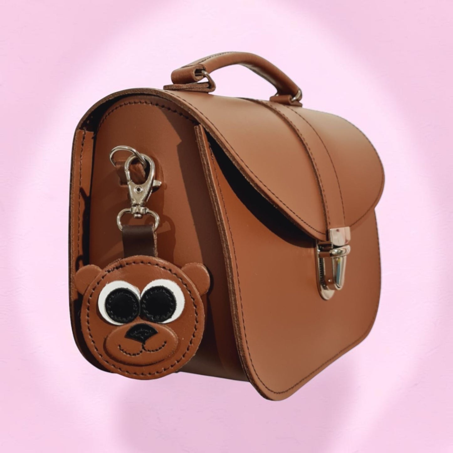 Brown Bear Handmade Leather Bag Charm