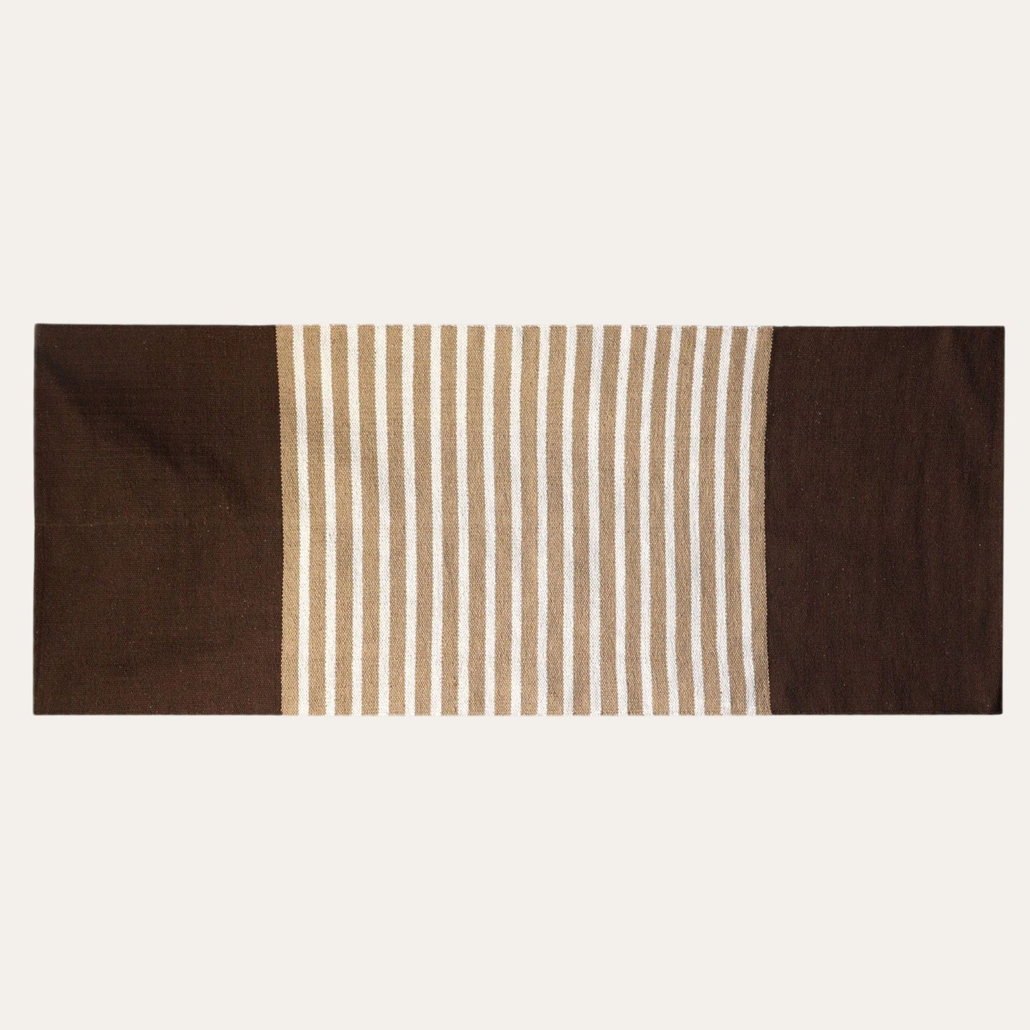 Brown & Beige Indian Cotton Rug