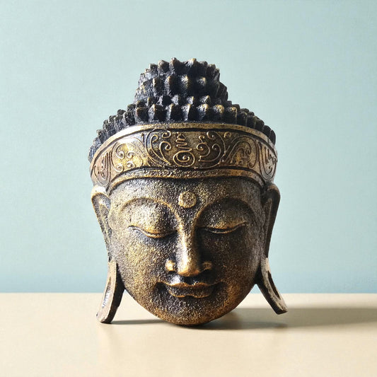 Decorative Buddha Head - Gold Shine Finish