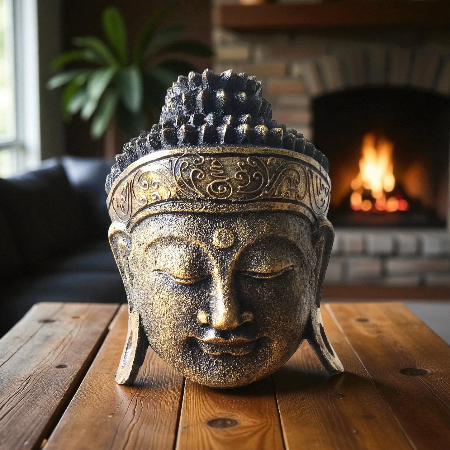 Decorative Buddha Head - Gold Shine Finish
