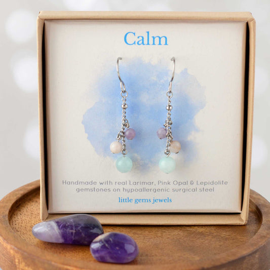 Calm Gemstone Drop Earrings