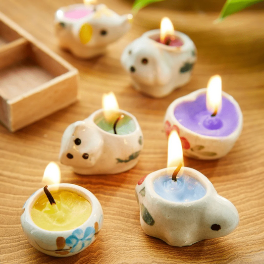 Mini Turtle Ceramic Candle Set