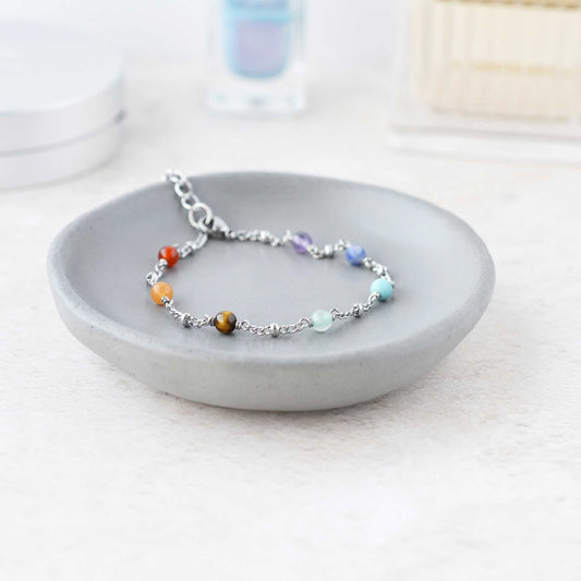 Adjustable Gemstone Chakra Bracelet