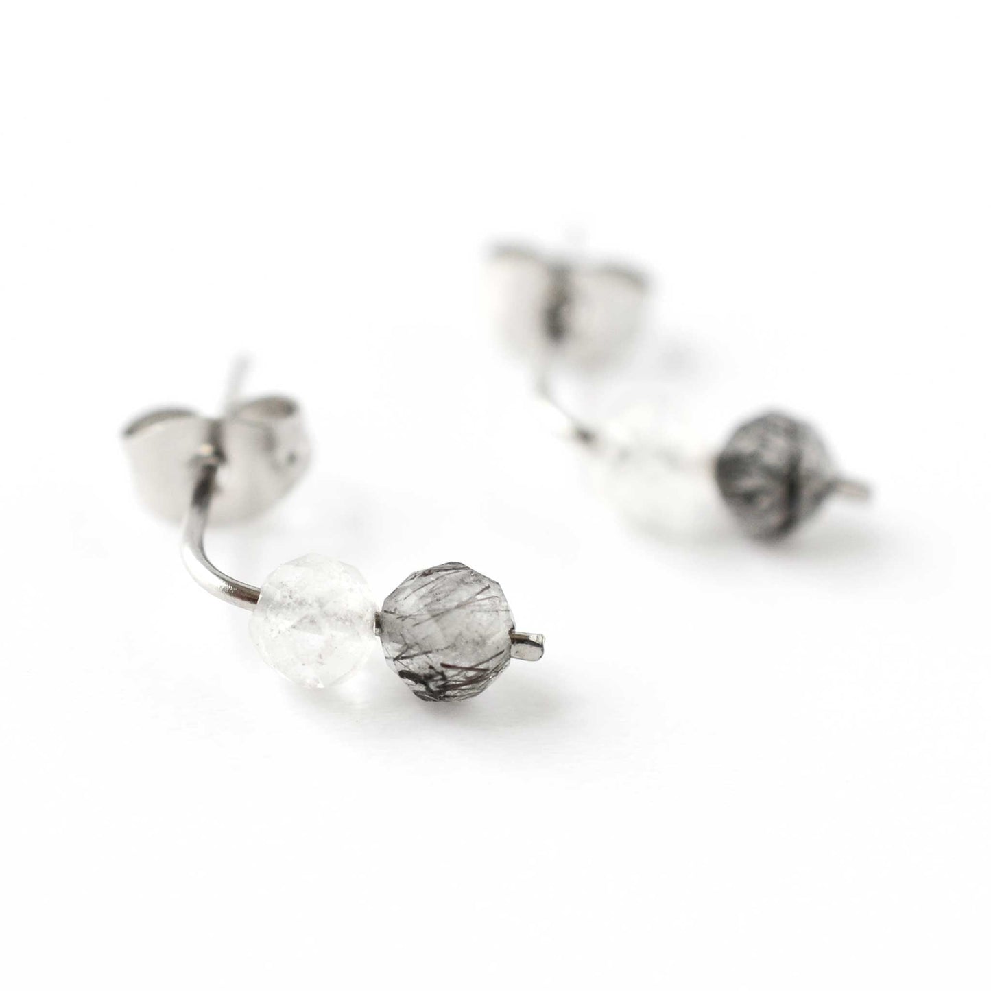 Quartz Gemstone Stud Earrings