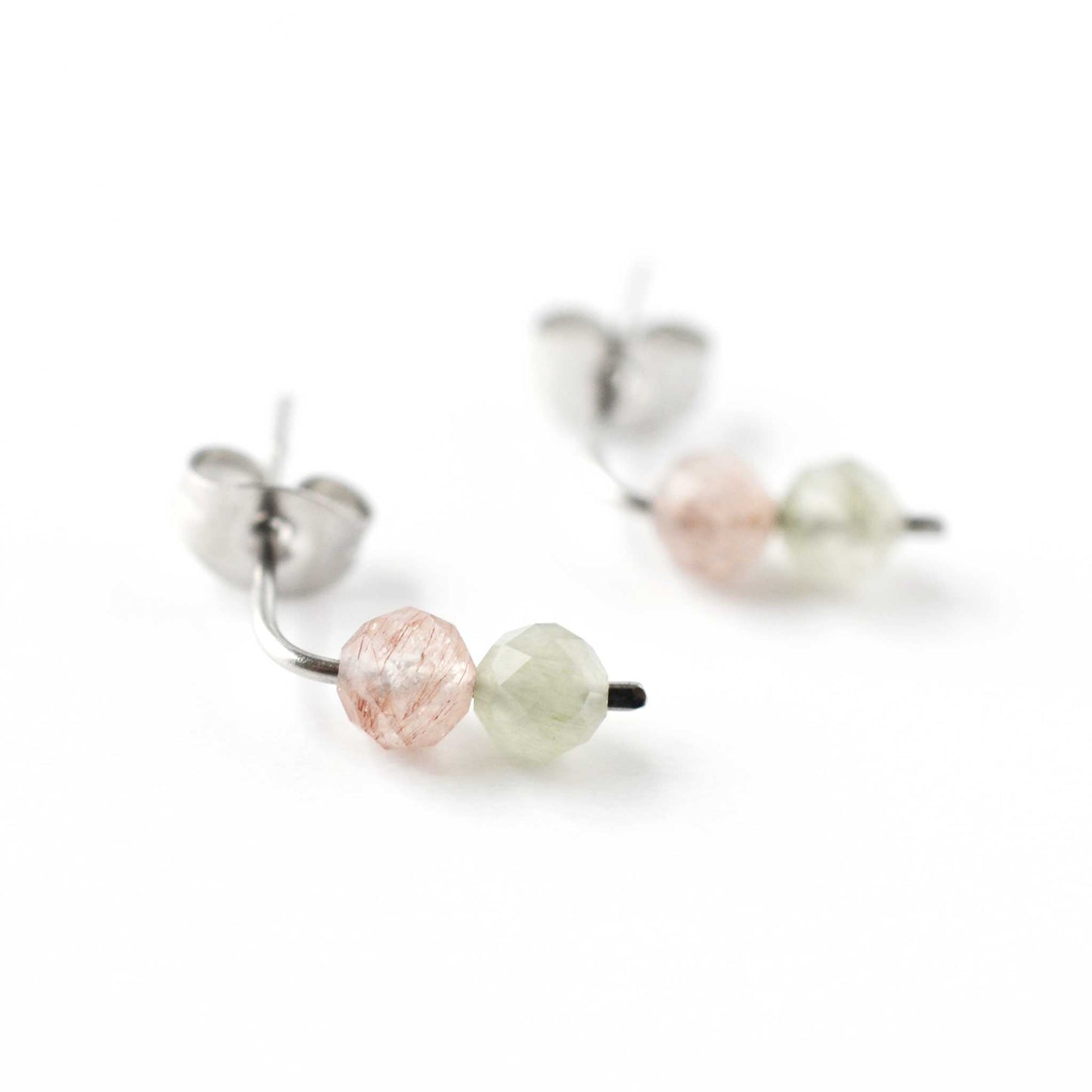 Quartz Gemstone Stud Earrings