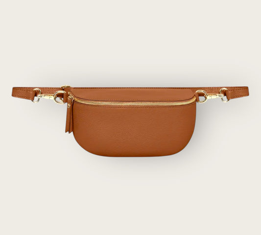 Cognac Medium Leather Bum Bag