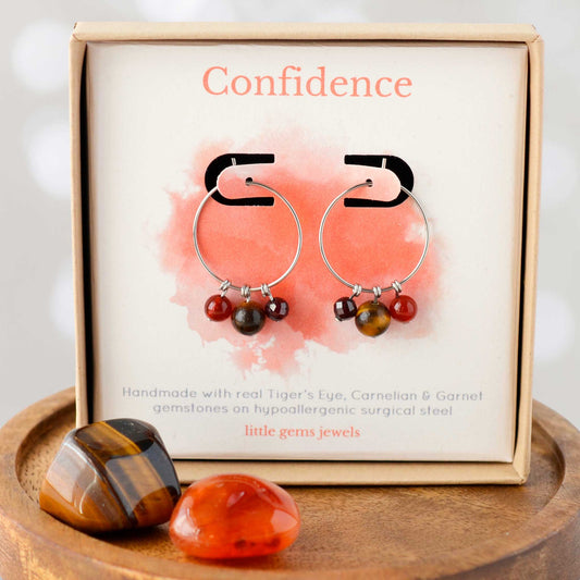 Confidence Gemstone Hoop Earrings