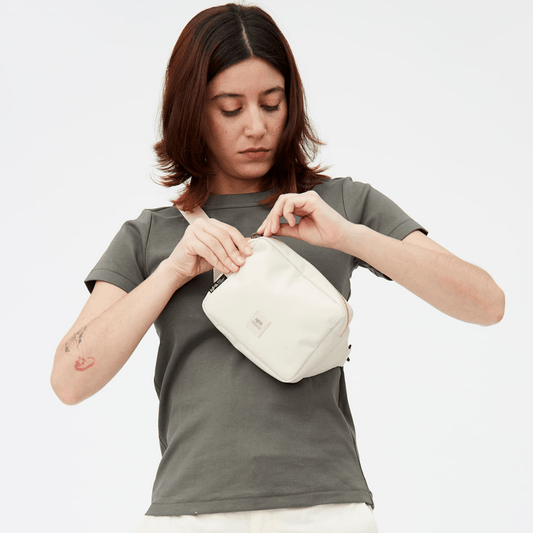 Cream Repurposed Sling Bag