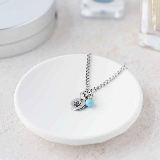 December Birthflower With Birthstone Necklace