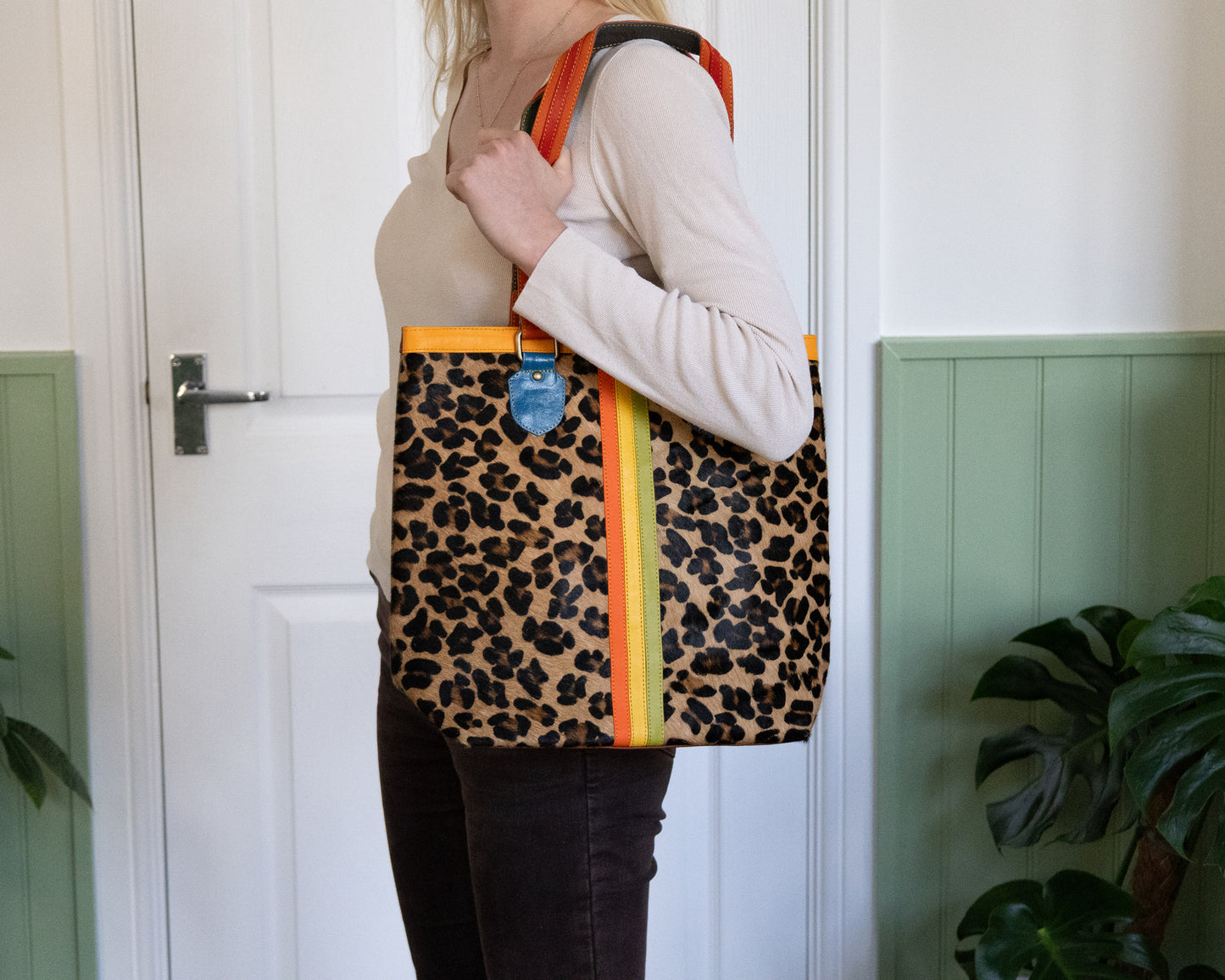 Layla Orange Leopard Tote