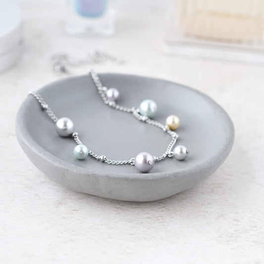 Faux Pearl Charms Necklace