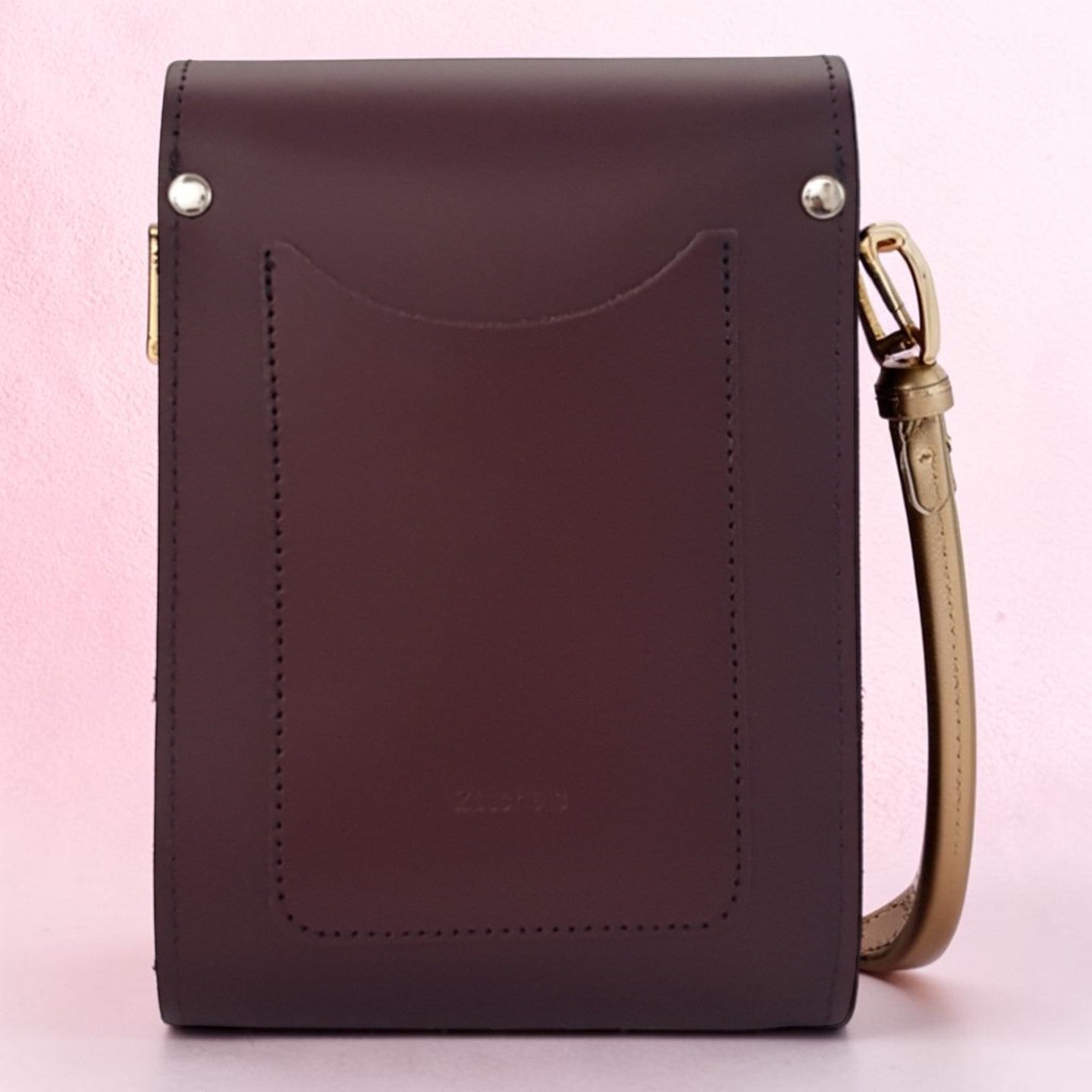 Handmade Leather Festival Phone Bag - Marsala Red