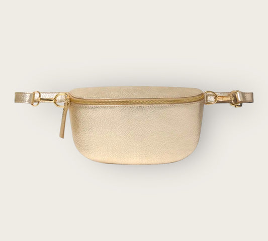 Gold Medium Leather Bum Bag