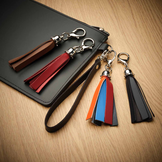 Mini Tassel Bag Charm - Red