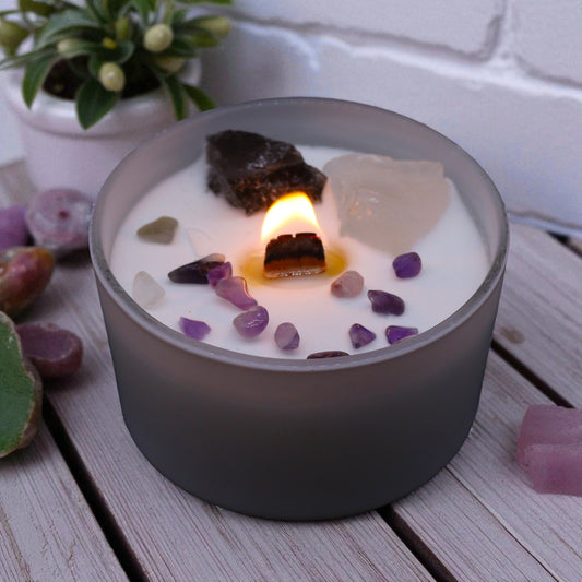 Crown Chakra Crystal Candle