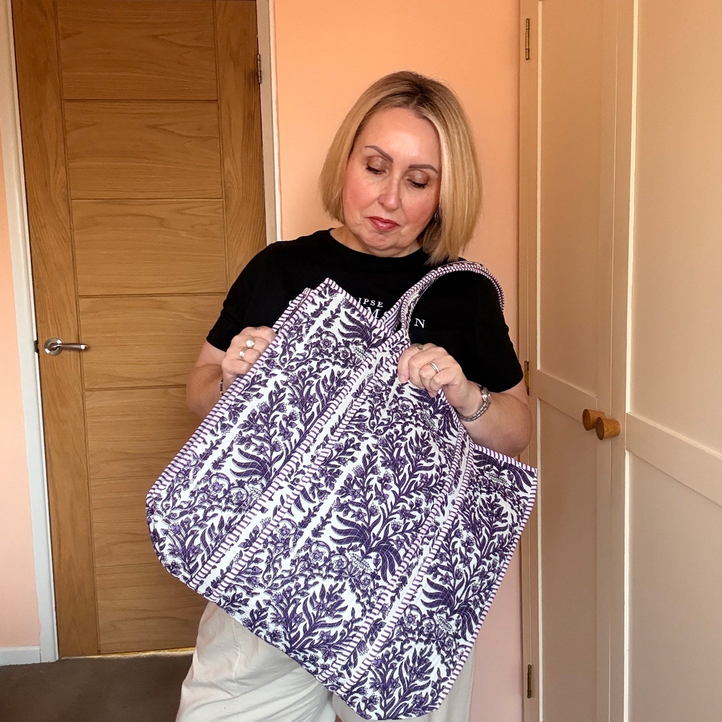 Chandra Boho Purple Kantha Bag