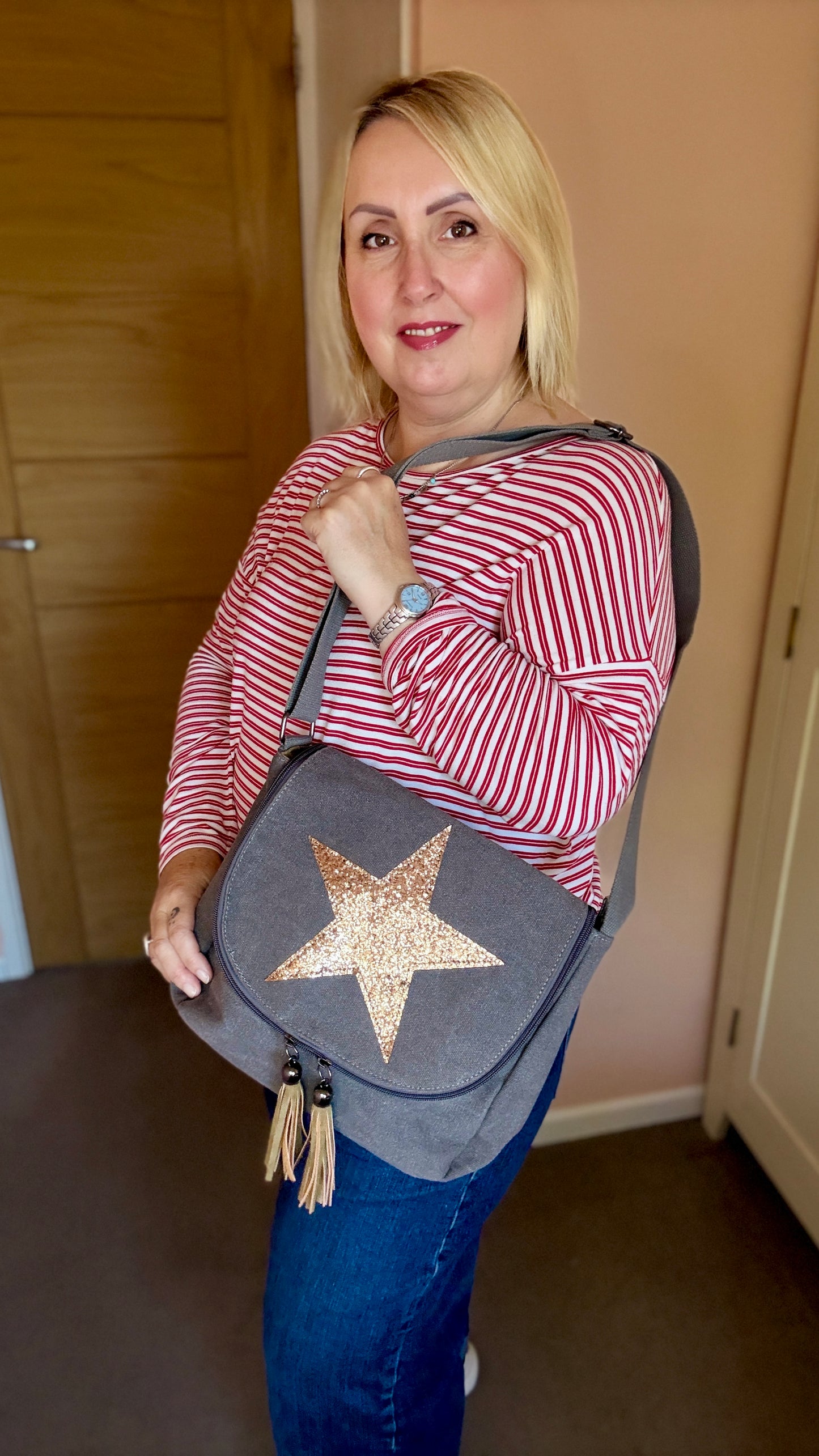 Quartz Crossbody Canvas Star Bag