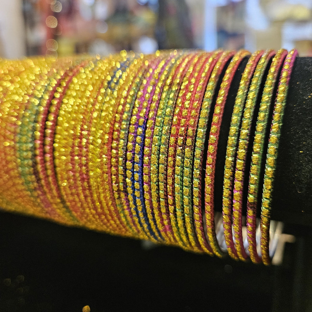 Indian Rainbow Glitter Bangles