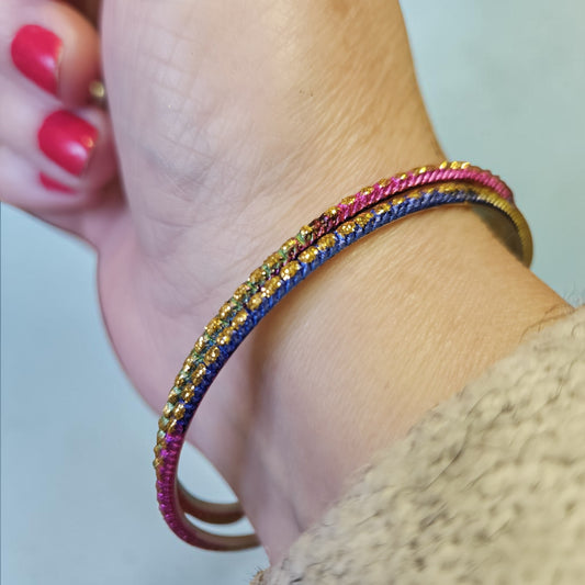 Indian Rainbow Glitter Bangles