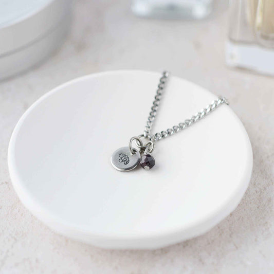 January Birthflower With Birthstone Necklace