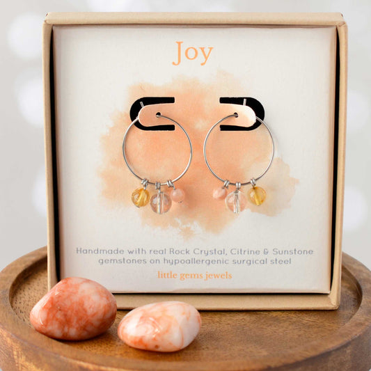 Joy Gemstone Hoop Earrings